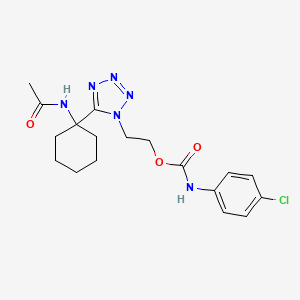 molecular formula C18H23ClN6O3 B4083586 2-{5-[1-(acetylamino)cyclohexyl]-1H-tetrazol-1-yl}ethyl (4-chlorophenyl)carbamate 