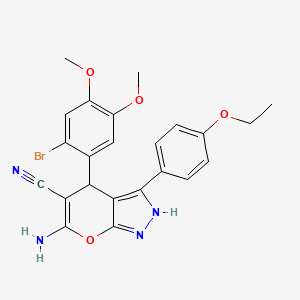 molecular formula C23H21BrN4O4 B4083612 6-amino-4-(2-bromo-4,5-dimethoxyphenyl)-3-(4-ethoxyphenyl)-1,4-dihydropyrano[2,3-c]pyrazole-5-carbonitrile 