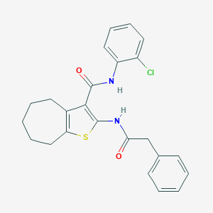 molecular formula C24H23ClN2O2S B408362 N-(2-chlorophenyl)-2-[(phenylacetyl)amino]-5,6,7,8-tetrahydro-4H-cyclohepta[b]thiophene-3-carboxamide 