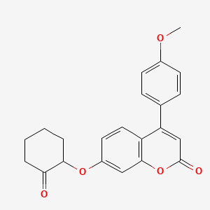 molecular formula C22H20O5 B4083640 4-(4-methoxyphenyl)-7-[(2-oxocyclohexyl)oxy]-2H-chromen-2-one 