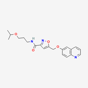 molecular formula C20H23N3O4 B4083688 N-(3-isopropoxypropyl)-5-[(6-quinolinyloxy)methyl]-3-isoxazolecarboxamide 