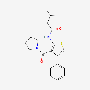 molecular formula C20H24N2O2S B4083706 3-methyl-N-[4-phenyl-3-(1-pyrrolidinylcarbonyl)-2-thienyl]butanamide 