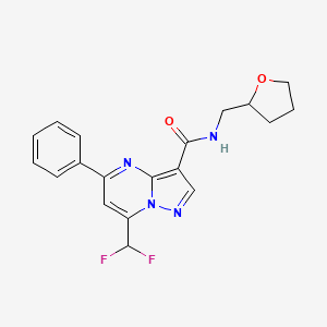 molecular formula C19H18F2N4O2 B4083713 7-(difluoromethyl)-5-phenyl-N-(tetrahydro-2-furanylmethyl)pyrazolo[1,5-a]pyrimidine-3-carboxamide 