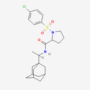 molecular formula C23H31ClN2O3S B4083751 N-[1-(1-adamantyl)ethyl]-1-[(4-chlorophenyl)sulfonyl]prolinamide 