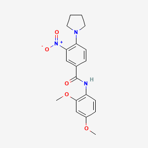 molecular formula C19H21N3O5 B4083755 N-(2,4-dimethoxyphenyl)-3-nitro-4-(1-pyrrolidinyl)benzamide 