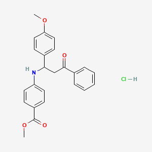 molecular formula C24H24ClNO4 B4083757 methyl 4-{[1-(4-methoxyphenyl)-3-oxo-3-phenylpropyl]amino}benzoate hydrochloride 