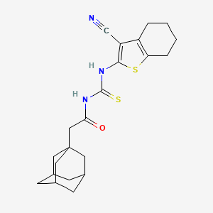 molecular formula C22H27N3OS2 B4083761 2-(1-adamantyl)-N-{[(3-cyano-4,5,6,7-tetrahydro-1-benzothien-2-yl)amino]carbonothioyl}acetamide 
