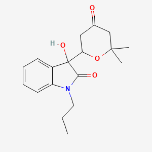 molecular formula C18H23NO4 B4083769 3-(6,6-dimethyl-4-oxotetrahydro-2H-pyran-2-yl)-3-hydroxy-1-propyl-1,3-dihydro-2H-indol-2-one 