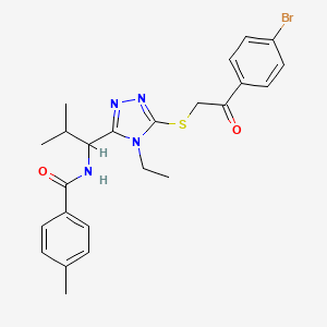 molecular formula C24H27BrN4O2S B4083774 N-[1-(5-{[2-(4-bromophenyl)-2-oxoethyl]thio}-4-ethyl-4H-1,2,4-triazol-3-yl)-2-methylpropyl]-4-methylbenzamide 