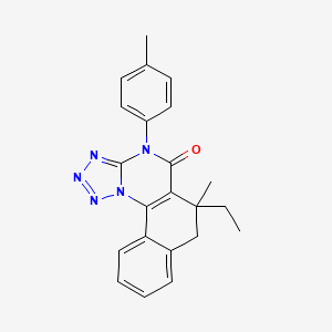 molecular formula C22H21N5O B4083783 6-ethyl-6-methyl-4-(4-methylphenyl)-6,7-dihydrobenzo[h]tetrazolo[1,5-a]quinazolin-5(4H)-one 