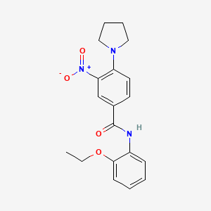molecular formula C19H21N3O4 B4083786 N-(2-ethoxyphenyl)-3-nitro-4-(1-pyrrolidinyl)benzamide 