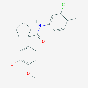 molecular formula C21H24ClNO3 B4083791 N-(3-chloro-4-methylphenyl)-1-(3,4-dimethoxyphenyl)cyclopentanecarboxamide 
