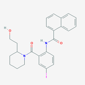 molecular formula C25H25IN2O3 B4083823 N-(2-{[2-(2-hydroxyethyl)-1-piperidinyl]carbonyl}-4-iodophenyl)-1-naphthamide 