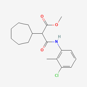 molecular formula C18H24ClNO3 B4083831 methyl 3-[(3-chloro-2-methylphenyl)amino]-2-cycloheptyl-3-oxopropanoate 