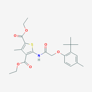 molecular formula C24H31NO6S B408385 Diethyl 5-{[(2-tert-butyl-4-methylphenoxy)acetyl]amino}-3-methyl-2,4-thiophenedicarboxylate 