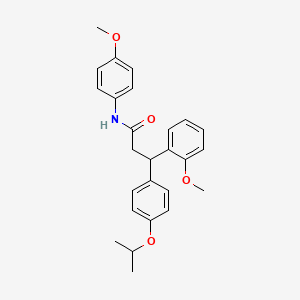 molecular formula C26H29NO4 B4083856 3-(4-isopropoxyphenyl)-3-(2-methoxyphenyl)-N-(4-methoxyphenyl)propanamide 