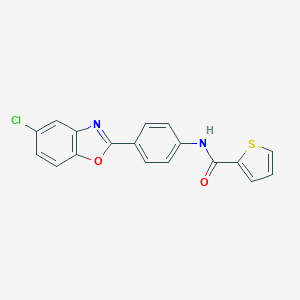 molecular formula C18H11ClN2O2S B408387 N-[4-(5-chlorobenzooxazol-2-yl)phenyl]thiophene-2-carboxamide 