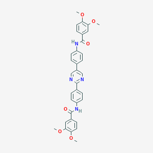 molecular formula C34H30N4O6 B408389 N-[4-[2-[4-[(3,4-dimethoxybenzoyl)amino]phenyl]pyrimidin-5-yl]phenyl]-3,4-dimethoxybenzamide 