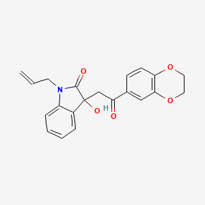 molecular formula C21H19NO5 B4083890 1-allyl-3-[2-(2,3-dihydro-1,4-benzodioxin-6-yl)-2-oxoethyl]-3-hydroxy-1,3-dihydro-2H-indol-2-one 