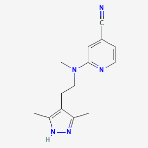 molecular formula C14H17N5 B4083896 2-[[2-(3,5-dimethyl-1H-pyrazol-4-yl)ethyl](methyl)amino]isonicotinonitrile 