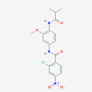 molecular formula C18H18ClN3O5 B4083899 2-chloro-N-[4-(isobutyrylamino)-3-methoxyphenyl]-4-nitrobenzamide 