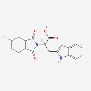 molecular formula C19H17ClN2O4 B4083921 2-(5-chloro-1,3-dioxo-1,3,3a,4,7,7a-hexahydro-2H-isoindol-2-yl)-3-(1H-indol-2-yl)propanoic acid 