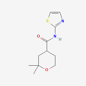 molecular formula C11H16N2O2S B4083924 2,2-dimethyl-N-1,3-thiazol-2-yltetrahydro-2H-pyran-4-carboxamide 