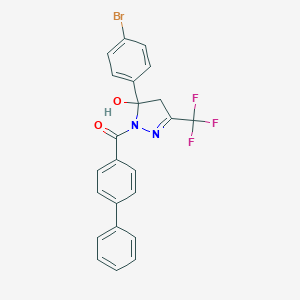 1-([1,1'-biphenyl]-4-ylcarbonyl)-5-(4-bromophenyl)-3-(trifluoromethyl)-4,5-dihydro-1H-pyrazol-5-ol