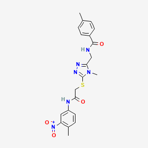 molecular formula C21H22N6O4S B4083930 4-methyl-N-{[4-methyl-5-({2-[(4-methyl-3-nitrophenyl)amino]-2-oxoethyl}thio)-4H-1,2,4-triazol-3-yl]methyl}benzamide 