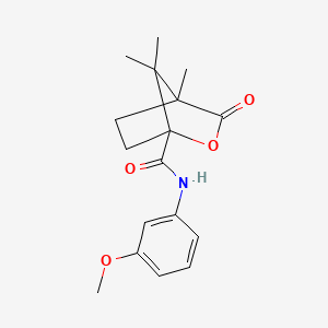 molecular formula C17H21NO4 B4083932 N-(3-methoxyphenyl)-4,7,7-trimethyl-3-oxo-2-oxabicyclo[2.2.1]heptane-1-carboxamide 