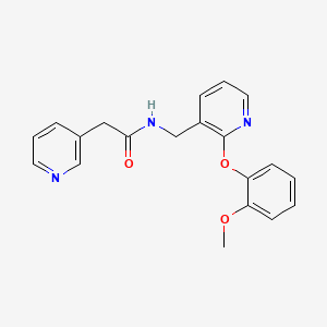 molecular formula C20H19N3O3 B4083937 N-{[2-(2-methoxyphenoxy)-3-pyridinyl]methyl}-2-(3-pyridinyl)acetamide 