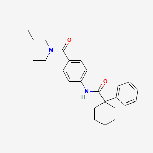 molecular formula C26H34N2O2 B4083952 N-butyl-N-ethyl-4-{[(1-phenylcyclohexyl)carbonyl]amino}benzamide 