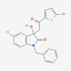 1-benzyl-3-[2-(5-bromo-2-thienyl)-2-oxoethyl]-5-chloro-3-hydroxy-1,3-dihydro-2H-indol-2-one