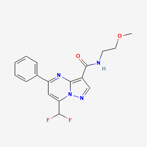 molecular formula C17H16F2N4O2 B4083964 7-(difluoromethyl)-N-(2-methoxyethyl)-5-phenylpyrazolo[1,5-a]pyrimidine-3-carboxamide 