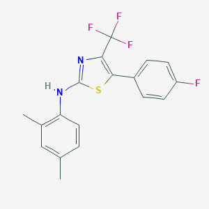 molecular formula C18H14F4N2S B408398 N-(2,4-dimethylphenyl)-5-(4-fluorophenyl)-4-(trifluoromethyl)-1,3-thiazol-2-amine 