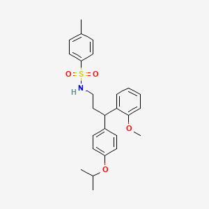 molecular formula C26H31NO4S B4083994 N-[3-(4-isopropoxyphenyl)-3-(2-methoxyphenyl)propyl]-4-methylbenzenesulfonamide 