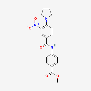 molecular formula C19H19N3O5 B4084003 methyl 4-{[3-nitro-4-(1-pyrrolidinyl)benzoyl]amino}benzoate 