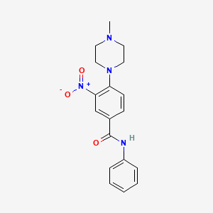 molecular formula C18H20N4O3 B4084008 4-(4-methyl-1-piperazinyl)-3-nitro-N-phenylbenzamide 