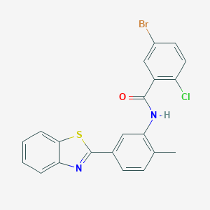 molecular formula C21H14BrClN2OS B408401 N-(5-Benzothiazol-2-yl-2-methyl-phenyl)-5-bromo-2-chloro-benzamide 