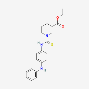molecular formula C21H25N3O2S B4084019 ethyl 1-{[(4-anilinophenyl)amino]carbonothioyl}-3-piperidinecarboxylate 