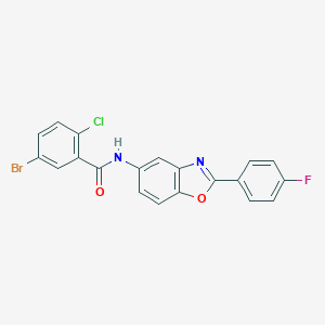 molecular formula C20H11BrClFN2O2 B408402 5-Bromo-2-chloro-N-[2-(4-fluoro-phenyl)-benzooxazol-5-yl]-benzamide 