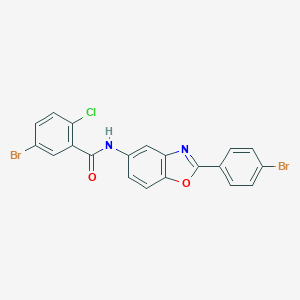 molecular formula C20H11Br2ClN2O2 B408404 5-Bromo-N-[2-(4-bromo-phenyl)-benzooxazol-5-yl]-2-chloro-benzamide 