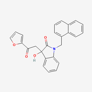 molecular formula C25H19NO4 B4084043 3-[2-(2-furyl)-2-oxoethyl]-3-hydroxy-1-(1-naphthylmethyl)-1,3-dihydro-2H-indol-2-one 