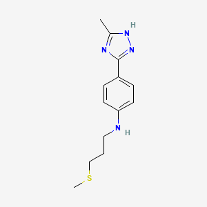 molecular formula C13H18N4S B4084057 N-[3-(methylthio)propyl]-4-(5-methyl-4H-1,2,4-triazol-3-yl)aniline 