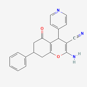 2-amino-5-oxo-7-phenyl-4-(4-pyridinyl)-5,6,7,8-tetrahydro-4H-chromene-3-carbonitrile
