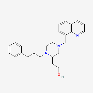 molecular formula C25H31N3O B4084074 2-[1-(3-phenylpropyl)-4-(8-quinolinylmethyl)-2-piperazinyl]ethanol 