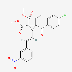 molecular formula C24H22ClNO7 B4084087 dimethyl 2-(4-chlorobenzoyl)-2-ethyl-3-[2-(3-nitrophenyl)vinyl]-1,1-cyclopropanedicarboxylate 