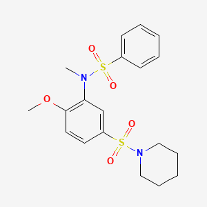 molecular formula C19H24N2O5S2 B4084093 N-[2-methoxy-5-(1-piperidinylsulfonyl)phenyl]-N-methylbenzenesulfonamide 
