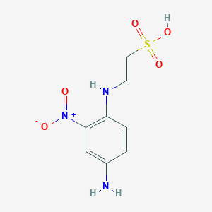 molecular formula C9H8N3O5S2- B040841 2-(4-Amino-2-nitroanilino)ethanesulfonic acid CAS No. 112727-00-1