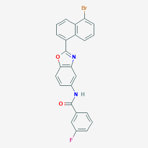 molecular formula C24H14BrFN2O2 B408410 N-[2-(5-bromo-1-naphthyl)-1,3-benzoxazol-5-yl]-3-fluorobenzamide 